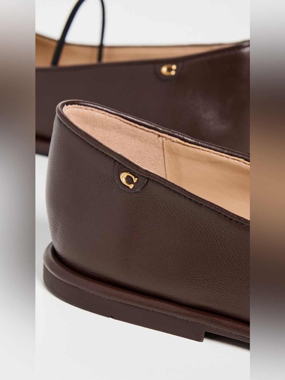 Coach ✨ $150 NIB Women's Emilia Mary Jane Leather Flats 🤎 Maple Brown ✨ Size 7.5 - Picture 4 of 12